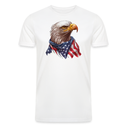 Eagle's Pride: Men's Tri-Blend T-Shirt with Patriotic Bald Eagle